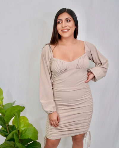 Hold Me Tight Dress (Beige)