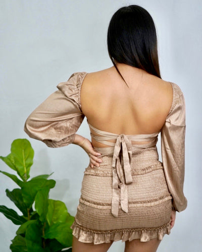 Tie Me Up Dress (Taupe)