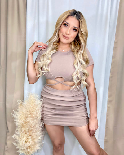 Evangeline Dress (Taupe)